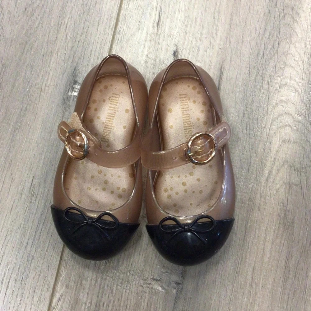 Mini Melissa Girls' Mary Jane Flats in Brown and Black